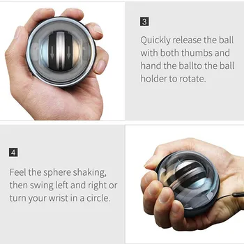 LED Gyroscopic Powerball Autostart Range Gyro Power Wrist Ball 6