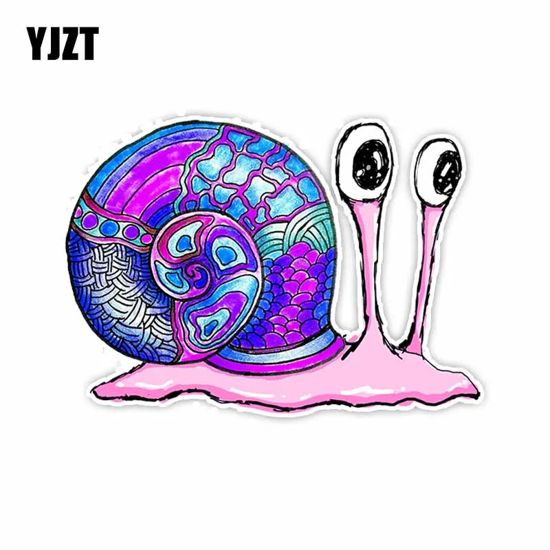 

YJZT 10.5CM*14.8CM Colored Snail Cool Animal Car Sticker Decal PVC C29-0874