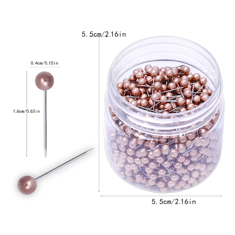 

1000PCS 4MM Map Tacks Push Pins with Gold Round Head Steel Point for Bulletin Board Fabric Marking Push Pins with Box