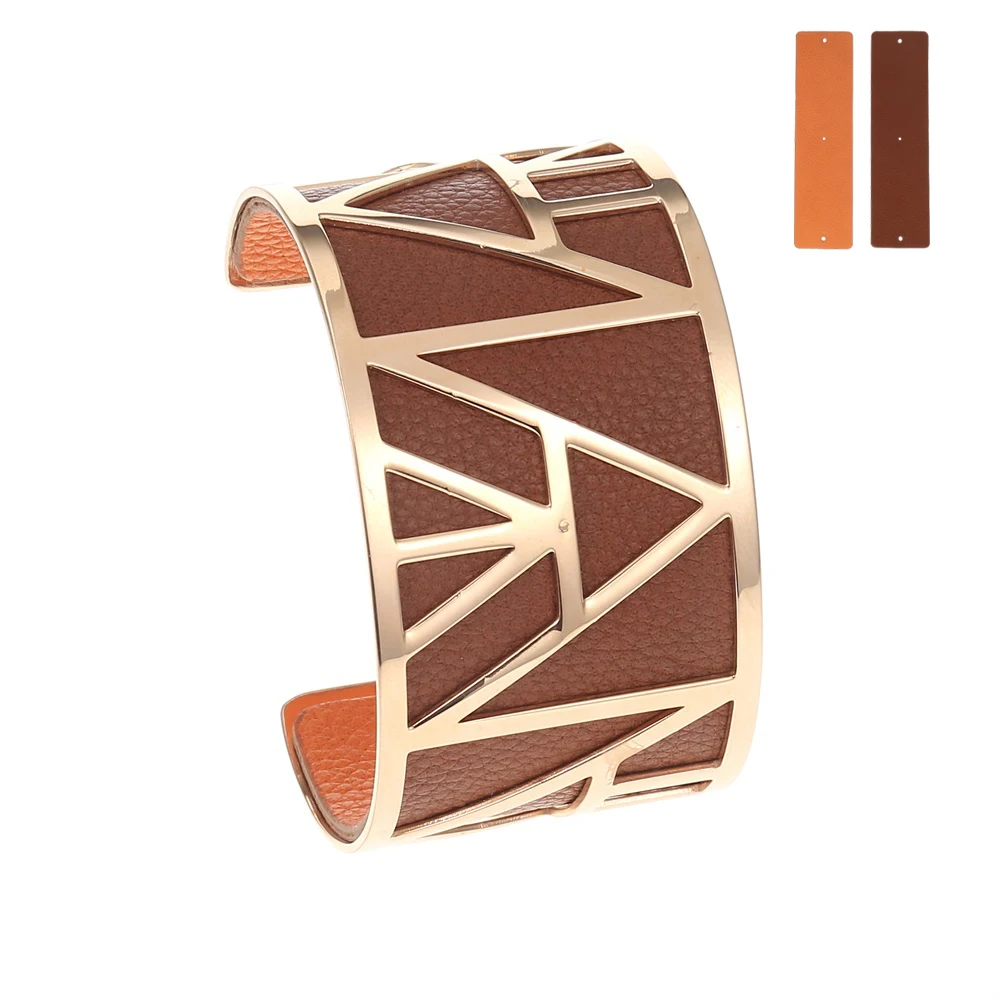 georgette Bracelet Браслет-манжета из кремо и браслет Femme Bijoux с геометрическими слоями браслеты из нержавеющей стали 40 мм кожаный браслет - Окраска металла: georgette Bracelet
