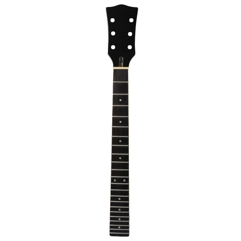 

ABUO-22 Fret Maple Rosewood Fingerboard Guitar Neck with White Dot Binding Guitar Neck For Lp Electric Guitar Replacement Black