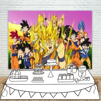 

Dragon ball Son Goku Saiyan Photographic Backdrops Dragonball Theme Birthday Party Decorations Kids Photo Backgrounds Photocall
