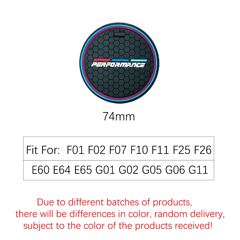 2Pcs Anti-Slip Cup Mat For BMW F10 F30 F15 E60 E83 F01 G11 F25 G01 E91 G02 F15 G05 E70 F16 G06 M Car Coasters Cup Holder Mats