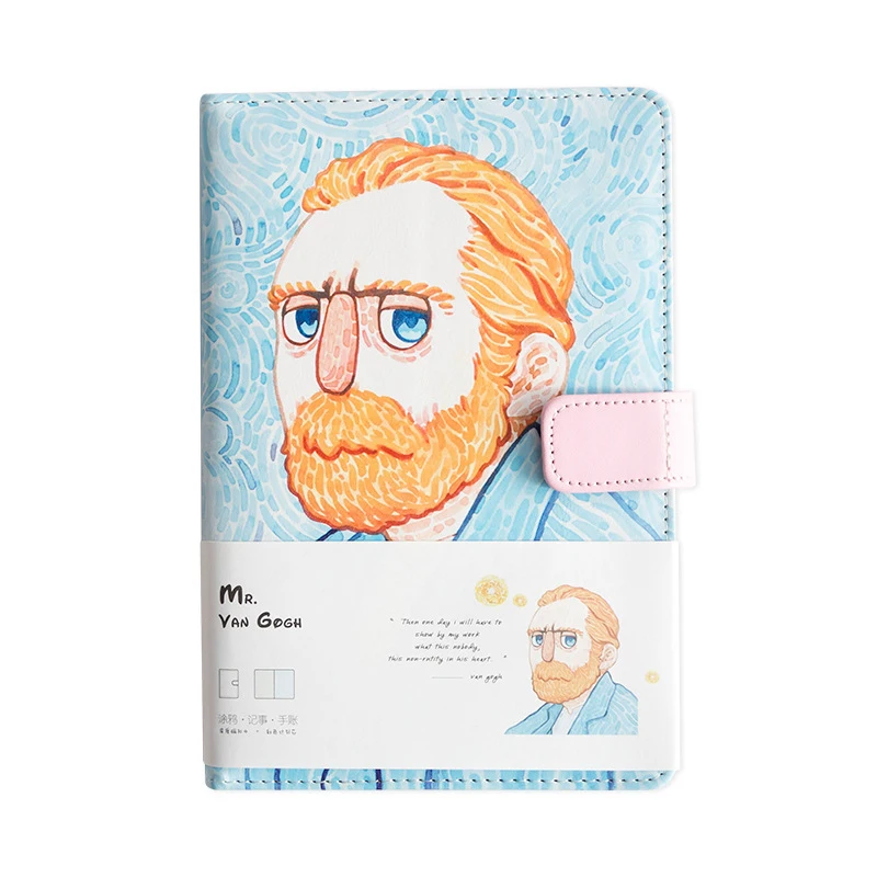 Милый кожаный карманный журнал A5 Van Gogh 1 шт. ежедневник для путешественников