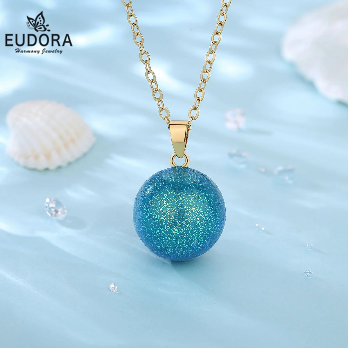 

Eudora Harmony Ball Blue Pregnancy Chime Ball Angel Caller Bola Pendant Necklace Fina Fashion Jewelry for Women Gift n14n382G
