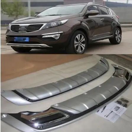 Для 2011 2012 2013 KIA Sportager Высококачественная пластиковая АБС хромированная Защитная панель для переднего+ переднего и заднего бампера