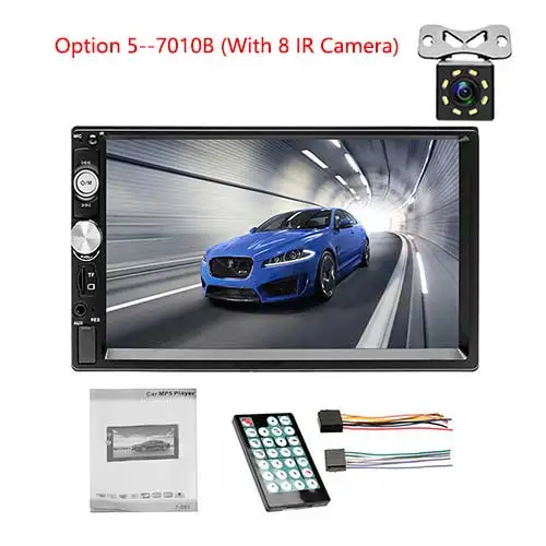 With 8 IR Camera2 Автомобильный семейный автомобильный радиоприемник 2 Din " Bluetooth TF USB автомобильный мультимедийный MP5 плеер авторадио автомобильное радио Резервное копирование для универсального автомобиля стерео - Цвет: With 8 IR Camera2