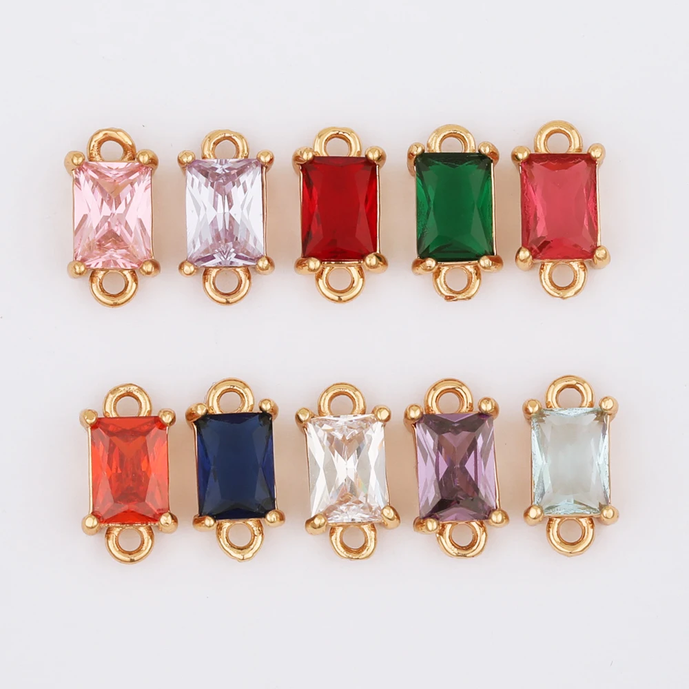 

WHSOK 50Pcs 6*12MM Jewelry Accessories/Connector/Rectangle Shape/Hand Made/DIY Making/Jewelry Findings Components/Crystal Charms