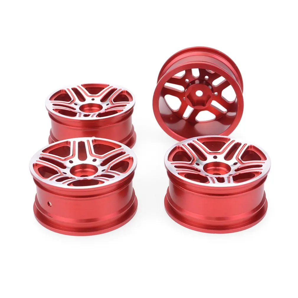 red B 4 шт. ступицы колеса из алюминиевого сплава 1,9 дюйма для 1/10 RC Drift Car/Tourning car/гусеничный грузовик осевой SCX10 Traxxas TRX4 D90 - Цвет: red B
