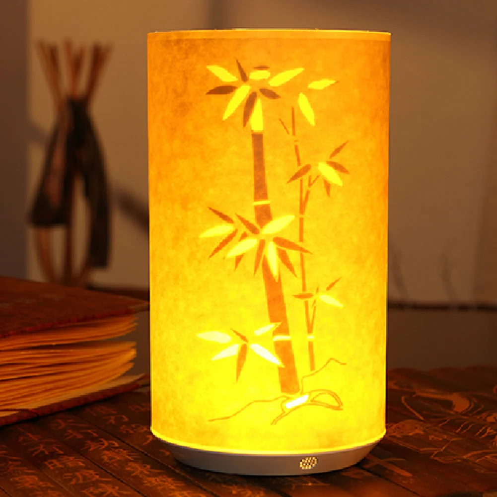 Bamboo Leaves Сборная настольная лампа ночник USB пульт дистанционного управления с перезарядкой резной домашнего использования классический практичный декоративный искусственный пергамент - Цвет корпуса: Bamboo Leaves