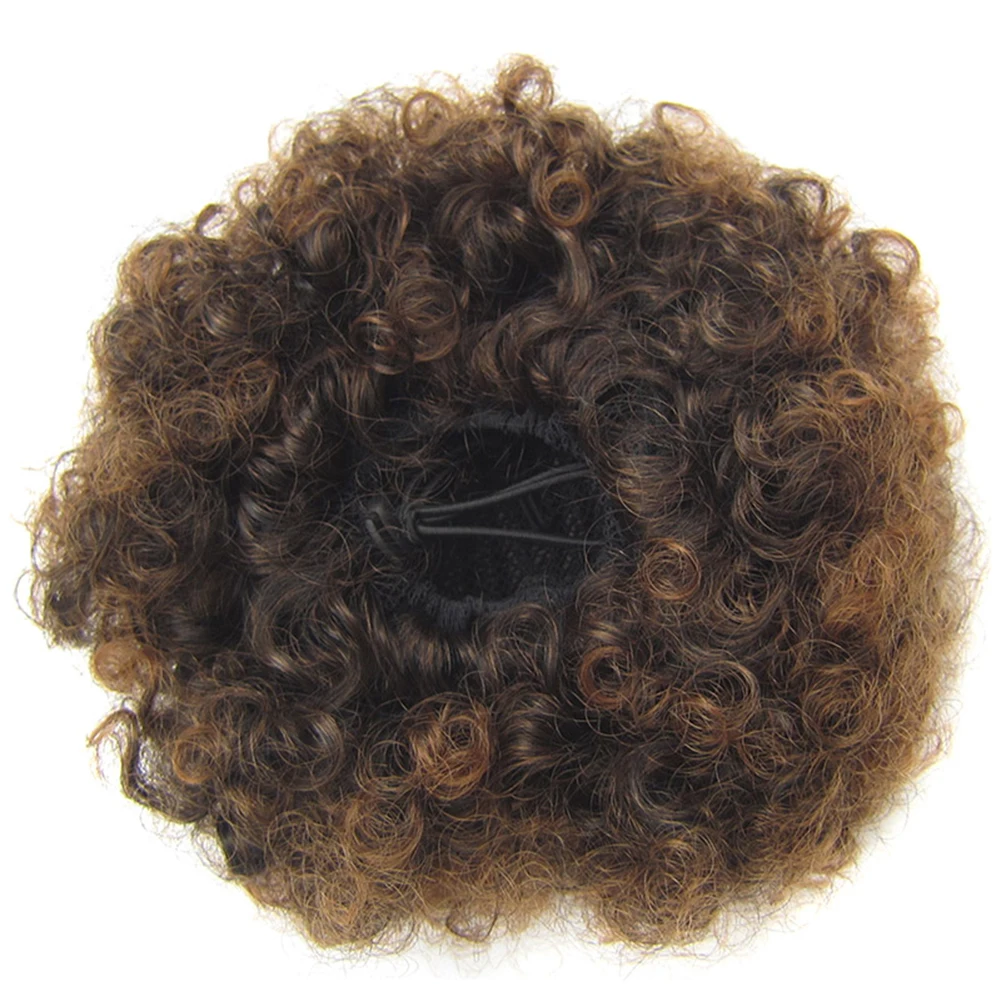 Женский пушистый кудрявый парик, шиньоны, зажим, синтетические волосы для наращивания, пучок волос, шиньоны QS888 - Цвет: 1T30