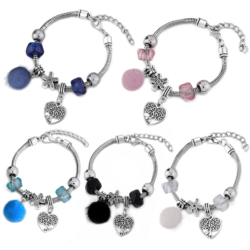 Новый Древо жизни в форме сердца браслет 6 Цвет роскошный баскетбольный мяч для