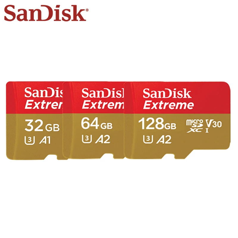 SanDisk Memory Card Extreme 32GB 64GB 128GB SDXC High Speed UHS-I Micro SD Card U3 4K A2 Flash Card Memory Microsd sony memory card