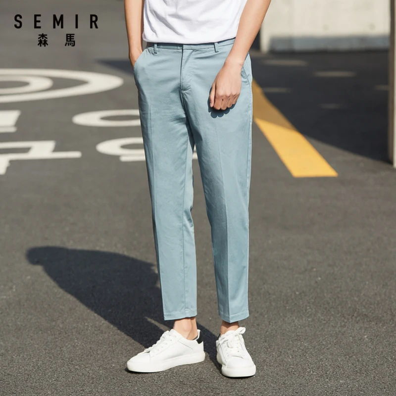 Pants men 2020 summer new tooling style jogging cropped pants youth printing elastic waist trend Pants men 2020 summer new tooling style jogging cropped pants youth printing elastic waist trend