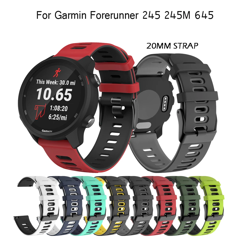 Ремешок силиконовый для смарт-часов Garmin Forerunner 245 645 мм музыкальный смарт-браслет