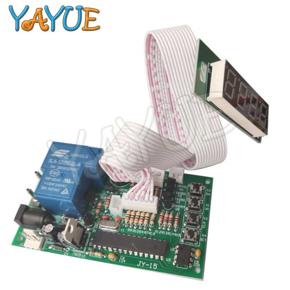 Timer Control Board Power Supply Time Controller PCB for Coin Acceptor Selector with 40cm White Lead,JY-15B DC 12V