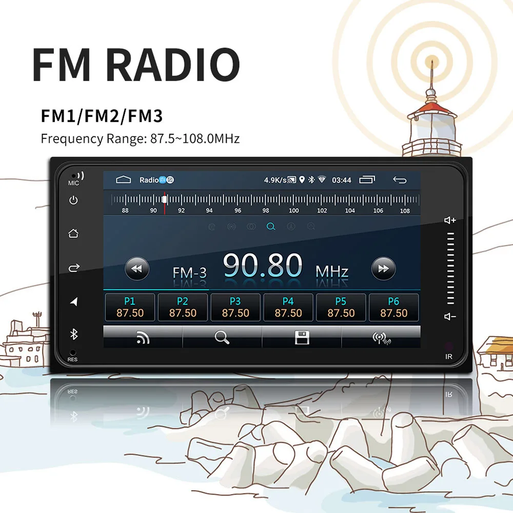 

Car Bluetooth Wireless Audio Player FM Radio GPS Driving Recorder For Toyota 12V New And High Quality