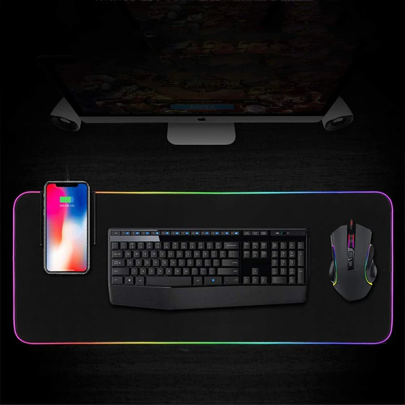 almofada gaming mousepad carregamento sem fio grande