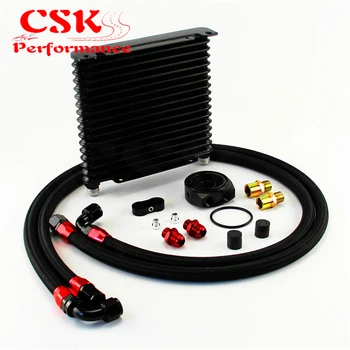 

Universal 17 Row AN10 Oil Cooler 260x175x32mm Kit For track / project / race Black