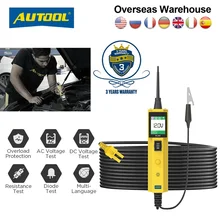 Тестер автомобильной цепи AUTOOL BT260, тестер автомобильной цепи, электрическая система, диагностический светодиодный фонарик, оптовая продажа Тестер автомобильной цепи AUTOOL BT260, тестер автомобильной цепи, электрическая система, диагностический светодиодный фонарик, оптовая продажа
