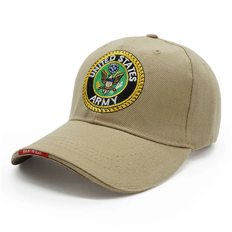 KUNBKANG новая армейская Кепка США мужская бейсбольная Кепка Gorras охотничий Снайпер шапка тактическая Вышивка США Snapback мужская Кепка Для Взрослых - Цвет: khaki