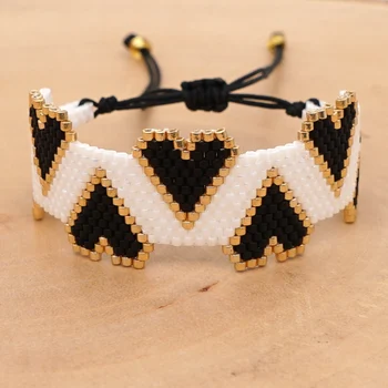 

Go2boho 2020 Bracelet For Women MIYUKI Black 3D Heart Pulseras Mujer Moda 2019 Bracelets Making Jewelry Accesorios Couples Gift