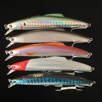

Noeby 5pcs 14cm 35.6g Heavy Weight Minnow Fishing Lure Sinking 0-1.8m Jerkbaits Hard Wobbler BKK Hook Artificial Bait Tackle