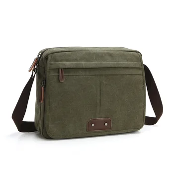 

Men's Crossbody Bag One Shoulder Solid Color Casual Canvas Bag Fashion Student Bag