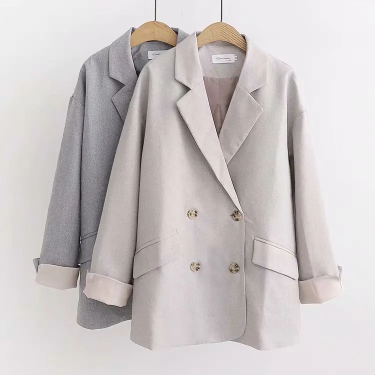 

Autumn Clothing Retro Hong Kong Flavor Coat Women's Loose-Fit BF Style Korean-style Large Size Tooling Jacket Literature And Art