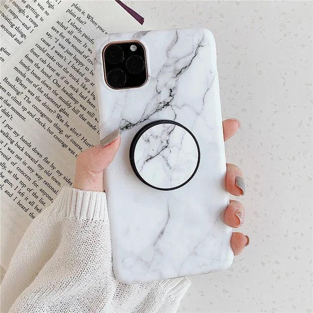 10 шт. для iPhone XS max чехол модный держатель подставка силиконовый мягкий чехол для телефона Iphone 11 Pro XR XS max - Цвет: Черный