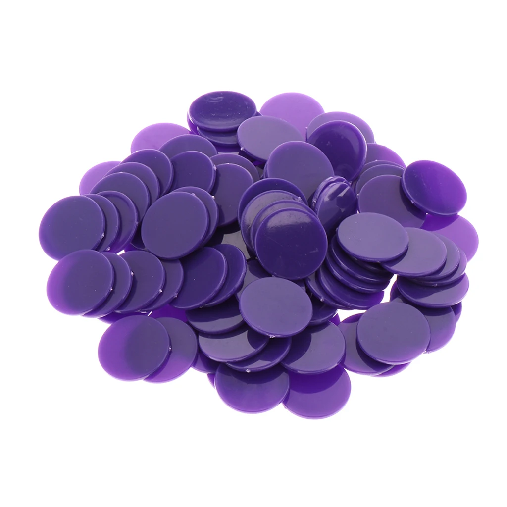 Purple 0.98in 25 мм колючая пластиковая монета чип деньги 100 бочки баррель самолет безграничный карман бинго чипы - Цвет: Purple 0.98in