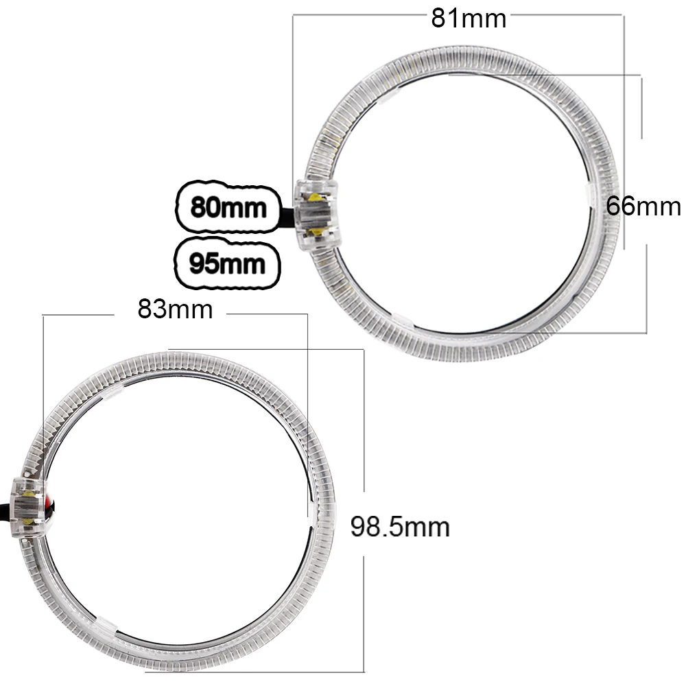 2 шт. 80 мм 95 мм Высокий Низкий Луч руководство Ангел глаз светодиодное кольцо с ореолом 660LM/шт Автомобиль DRL Дневные Противотуманные фары DC 9-30
