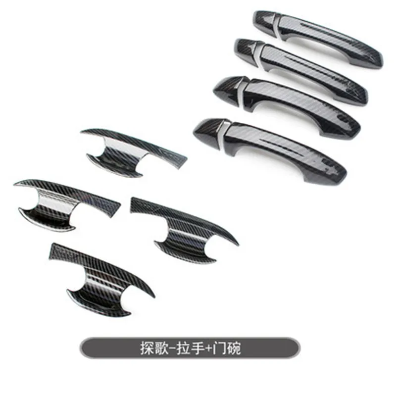 

ABS Carbon fiber Door Handle Bowl Door handle Protective covering Cover Trim Car styling for Volkswagen T-ROC 2018 2019
