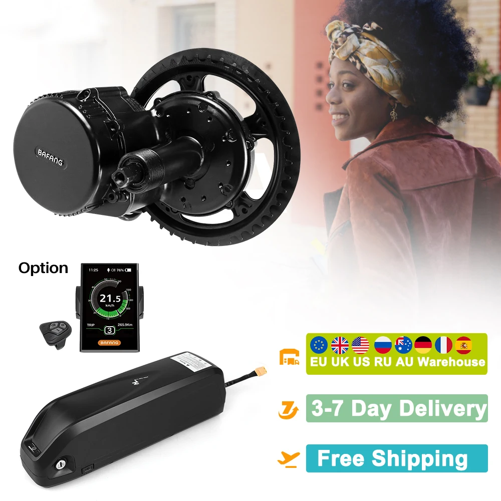 BAFANG Electric Bike Mid Drive Crank Motor BBS02B 36v 350w DIY Bicycle Conversion Kit 8FUN 350W With Battery | Спорт и развлечения