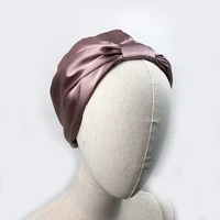 Women Sleep Hat Soft Pure Silk Charmeus Night Sleep Cap Hair Bonnet  Silk Comfortable Head Cover Wide Elastic Band Hair Loss Cap 1