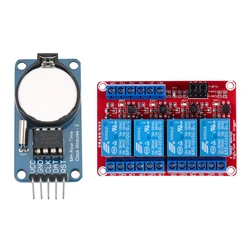 DS1302 With Battery Real-Time Clock Module & 5V High / Low Level With Trigger Opto-Isolator Power Relay Module