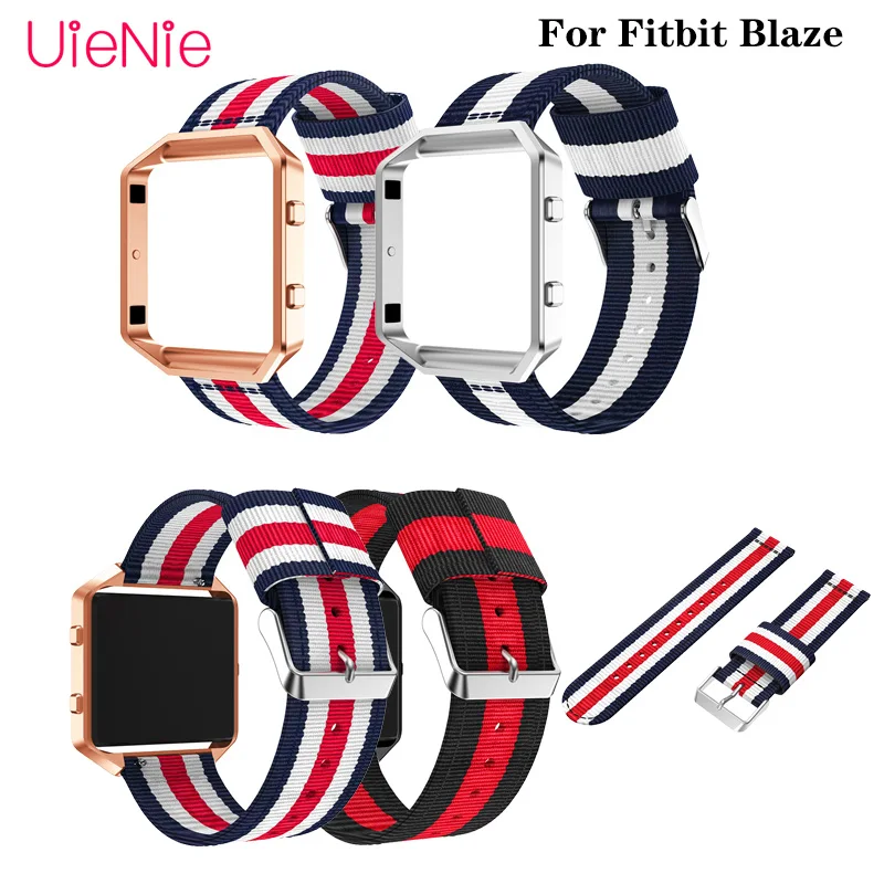 

for fitbit stripe nylon watch strap with frame for Fitbit Blaze smart watch frontier / classic nylon bracelet watch wristband