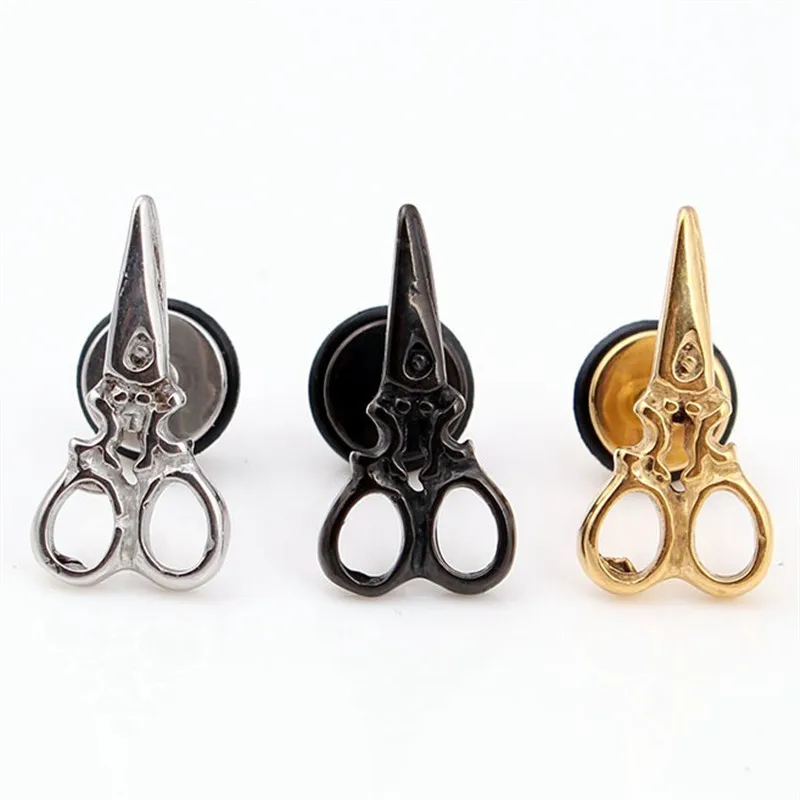 

Fashion Korean 1pc kpop Scissor Earrings Black Color Stainless Steel Stud Earings for Women Party Fancy Jewelry boucle d'oreille