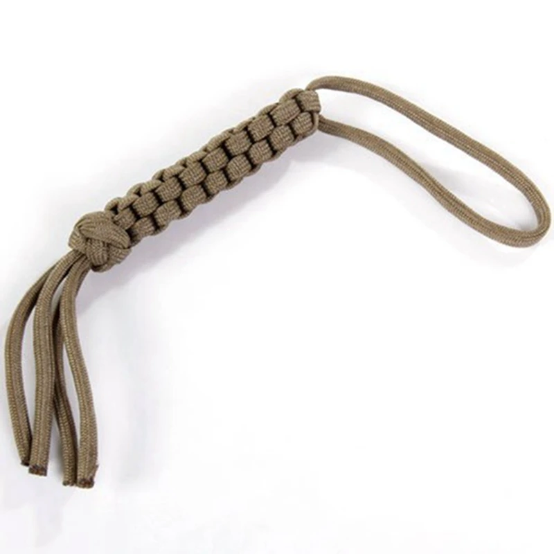 2Pcs Paracord Square Weave Knife/Ffashlights/Keys/Usb Drives Lanyard- Khaki& Army Green