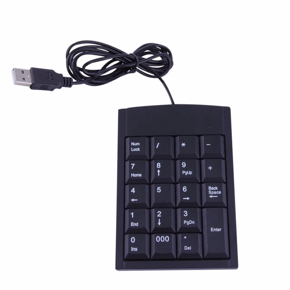Горячая Высокое качество 1 шт. мини USB Проводная цифровая клавиатура адаптер 19 клавиш для ноутбука pc Черный новейший