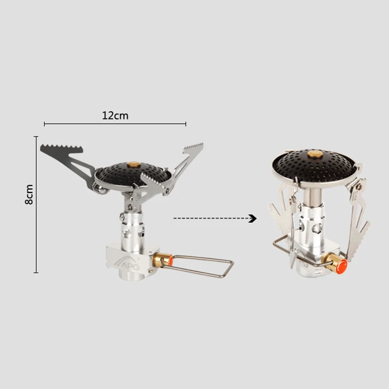 Outdoor Camping Folding Gas Stove Mini Portable Gas Burn-er BBQ Oven Furnace ceramic fire cover Stove+Manual+Storage bag+Box