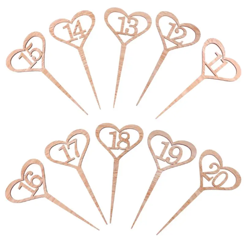  30pc Number Wooden Table Numbers Set with Base Birthday Wedding Party Decor Gift X4YE