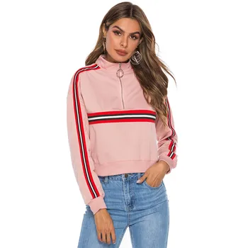 

Women Autumn Winter Hooded Top Women's Autumn Sweatshirt Stand Collar Zipper Long Sleeve Jacket 8.26