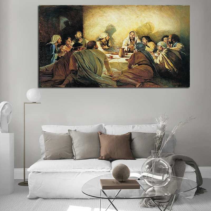 XINQI Classical Posters and Prints Jesus in the Last Dinner on Wall Art pictures Canvas Painting for Living Room Home Decoration