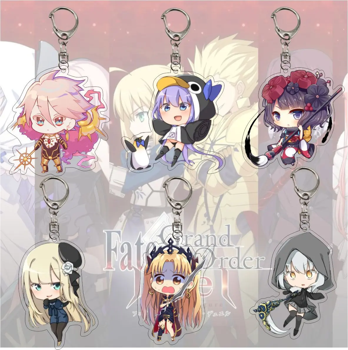Лидер продаж брелок для ключей с персонажами из мультфильма Fate Grand Order Q Version