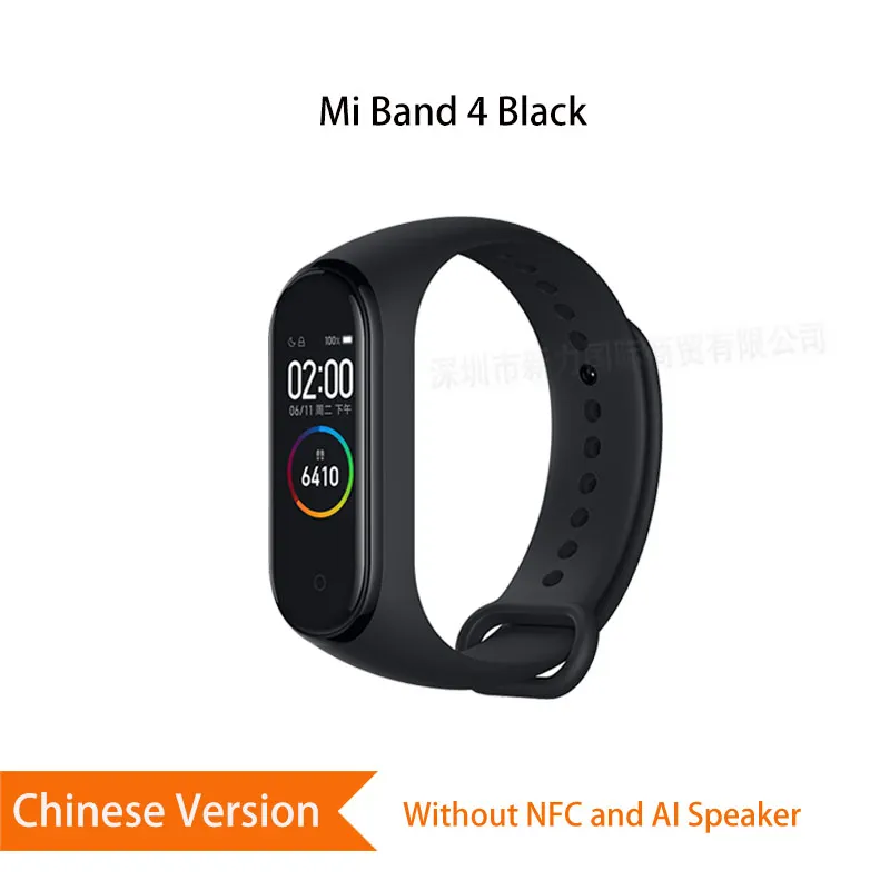 Глобальная версия Xiaomi mi Band 4 mi band 4 Bluetooth Смарт-браслет пульсометр фитнес-браслет китайская версия - Цвет: CN Version