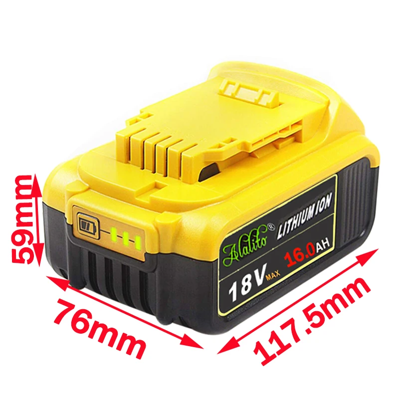 Alalito 18V 16.0Ah DCB200 запасная литий ионная батарея для DeWalt MAX XR Электроинструмент 18 v