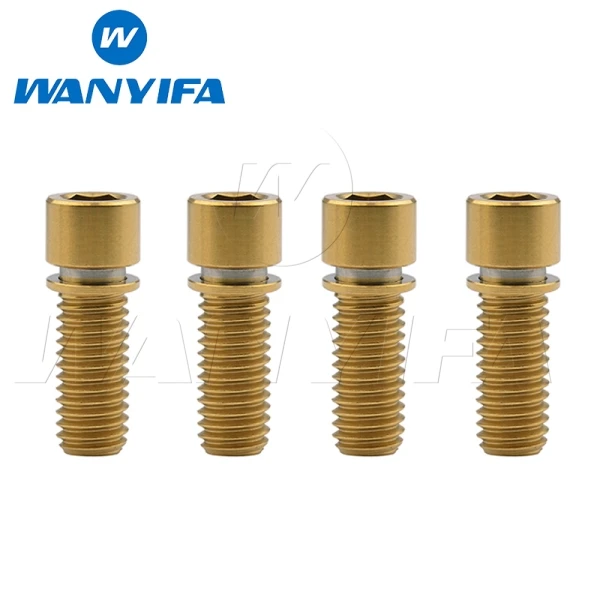 M7X20 gold Ваньифа 4 шт. M7x20 25 мм велосипед аксессуары детали велосипедные винты Титан Ti Болт с шайбой - Цвет: M7X20 gold