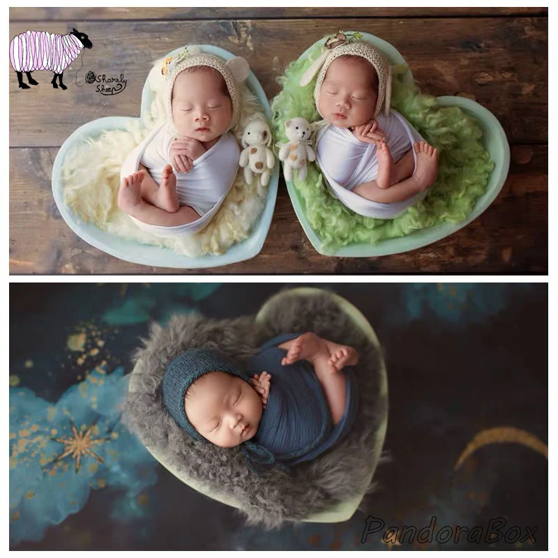 Baby Photoshoot Studio Posing Wood Basket Newborn Photography Props Bucket Baby Shooting Wooded Bowl fotografia Accessories Prop