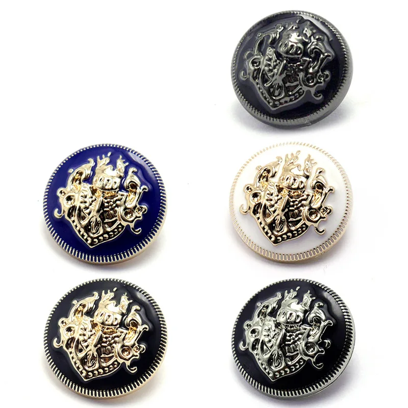 

10pcs/lot Round Men's British Style Suits Metal Buttons with Shank for Clothing Coat Jacket Windbreaker Sewing Buttons